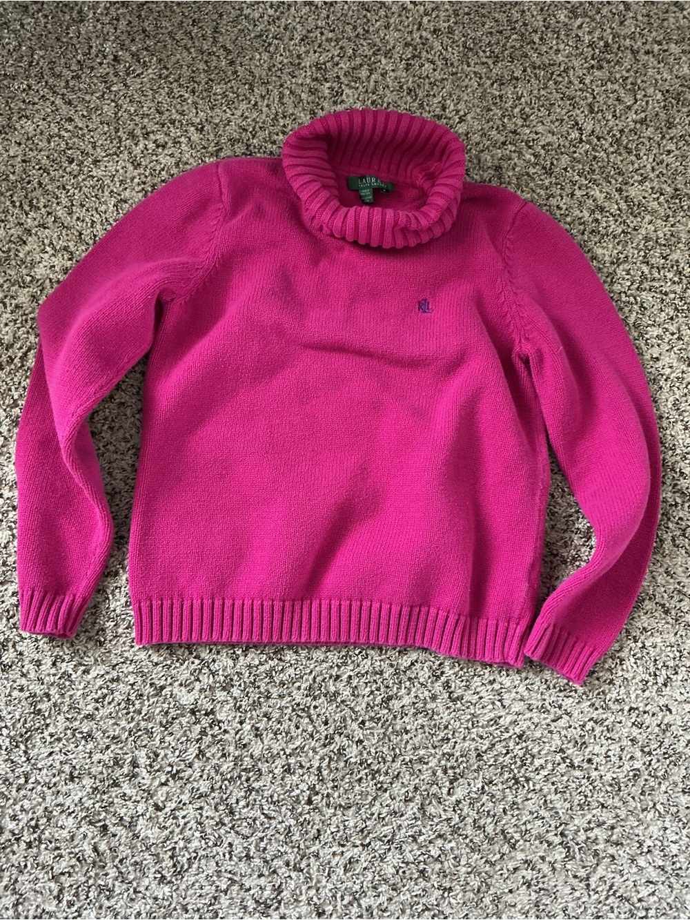 Ralph Lauren Hot Pink Cowl Neck Sweater
